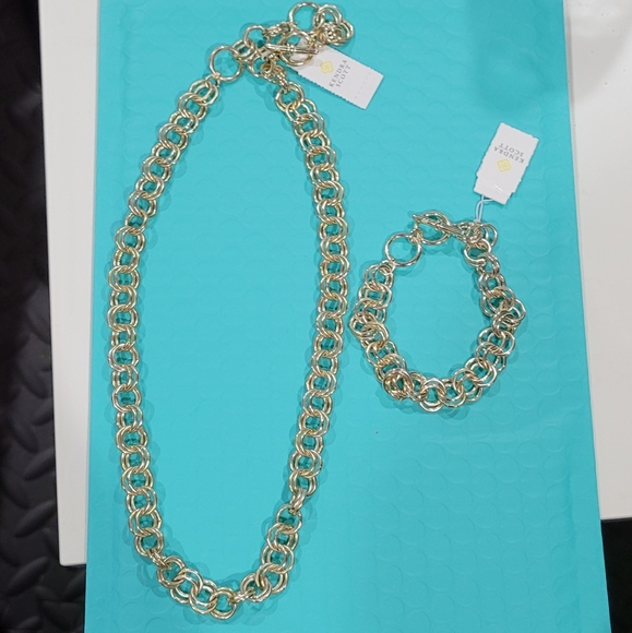 NWT Kendra Scott Double Link Necklace & Bracelet - Picture 1 of 7